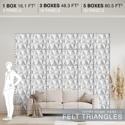 IVORI™ Felt Triangles Lux Wall Panel (6 pc set)
