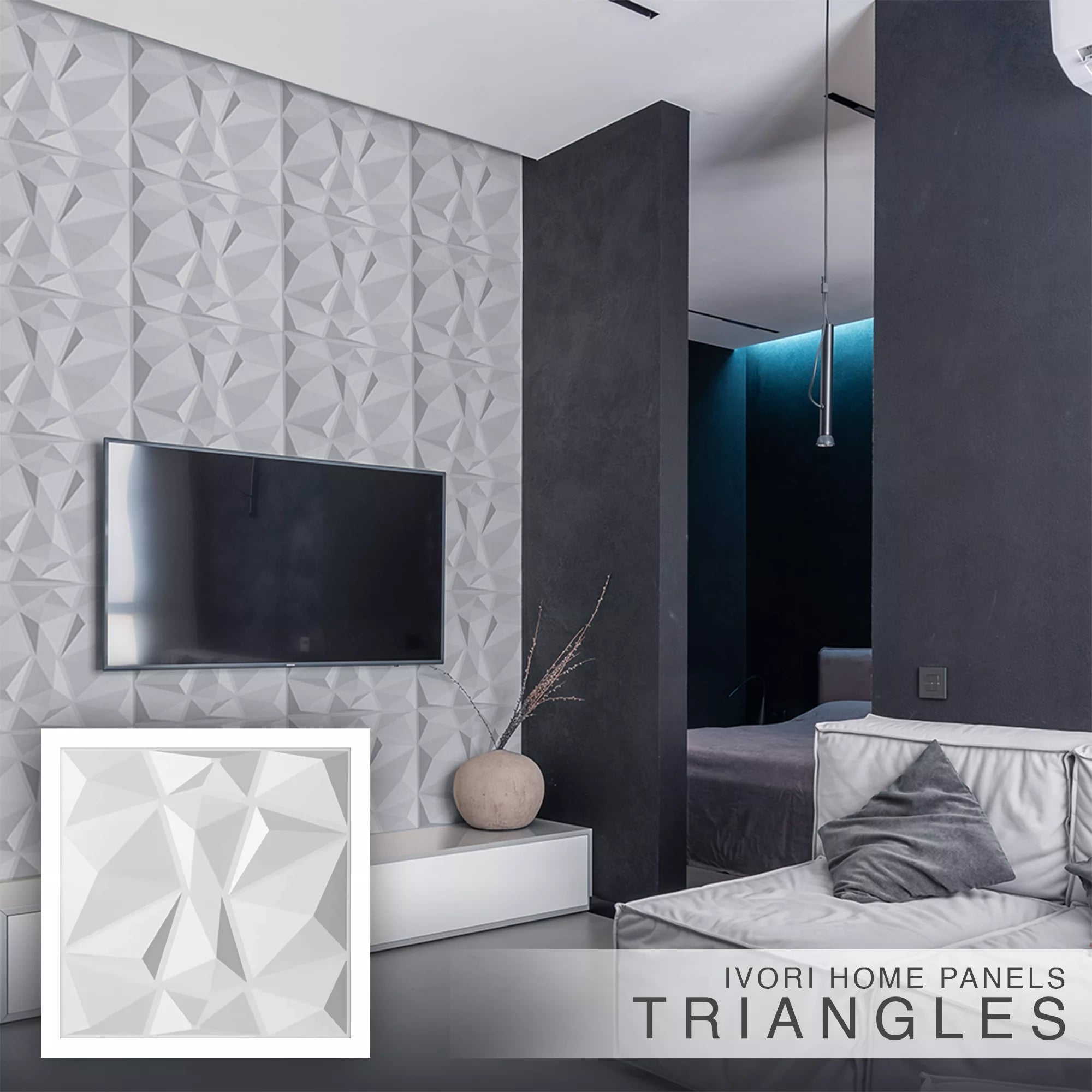 IVORI™ Triangles Lux Wall Panel  (12 pc set)